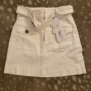 NWT Ted Back White Denim Skirt